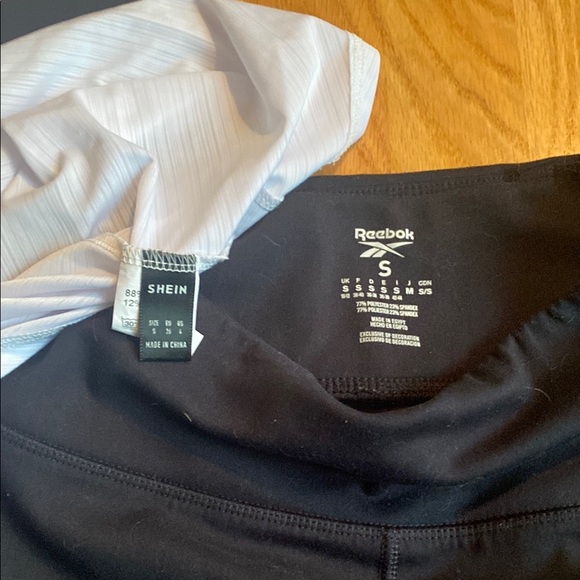 Reebok Black Leggings and SHEIN White Tank Set - Picture 2 of 4